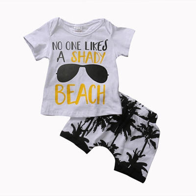 

Toddler Newborn Baby Boy 2Pcs Outfit T-shirt TopsPants Shorts Clothes Set 0-3T