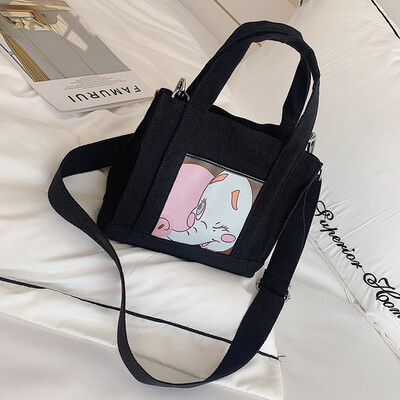 

Qiao Bani 2019 new Korean fashion Dongdaemun print small elephant canvas handbag shoulder diagonal tide handbag