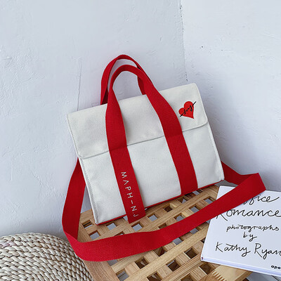 

Korean version 100 lap bag summer chic simple canvas Toto bag new 2019 fashion single shoulder slant womens bag