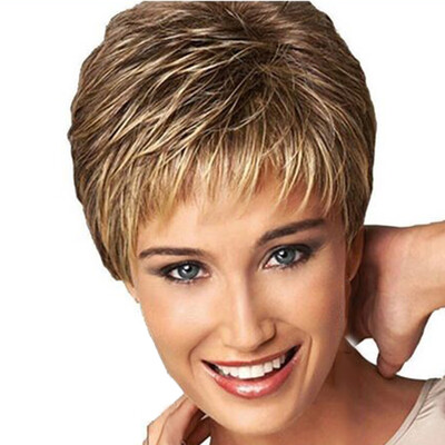 

Tailored Fashion Wig Short Haircut Curly Color Gradient Wigs Short Synthetic