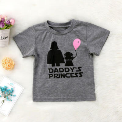 

SUNSIOM Daddys Princess Star Wars Pattern Baby Girls Kids T-shirt 6 12 18 24 Months