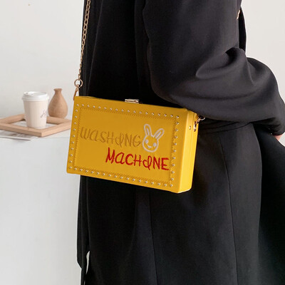 

Bag female 2019 autumn Korean version of the network red small square bag female slung ins super fire personality mini box small square bag