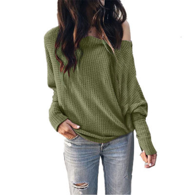 

Strapless Lantern Sleeve T-Shirt Womens Long Sleeve Simple Solid Color Casual Joker Loose Autumn Micro Sexy