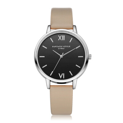 

LVPAI Womens Watches Fashion Faux Leather Analog Quartz Wrist Watch Women Female hours Pink & Black clock Gift Dropshipping 533
