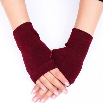 

New Style Fashion Solid 1 Pair Women Cashmere Fingerless Warm Winter Gloves Hand Wrist Warmer Mittens