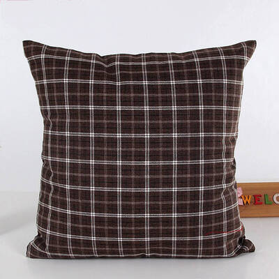 

Color Lattice Printed Linen Sofa Hug Pillowcase Bay Window Decoration Cushion Cover
