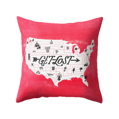 

1818Inch Fashion Modern World Map Square Throw Pillow Case Sofa Cushion Cover Home Decor