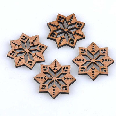 

25PCS Christmas Theme Decorative Wooden Hollow Out Slices Craft Holiday Wedding Party Decor Supplies