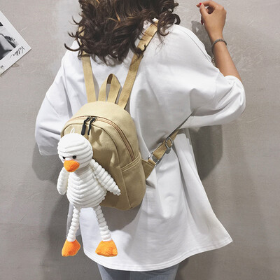 

Backpack female 2019 new Japanese Harajuku student cute school bag college wind girl canvas doll small backpack