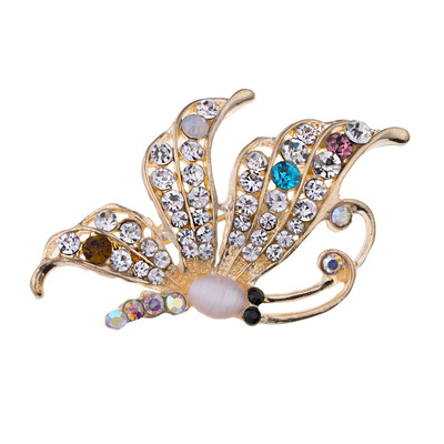 

Opal Stone Butterfly Brooch Pin Rhinestone Animal Butterfly Brooches Birthday Gift Cloth Accessories