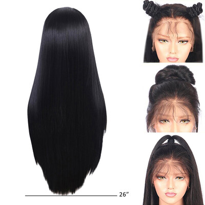 

Gobestart Lace Front Wigs Black Wig Synthetic Wigs Natural Long Straight Hair For Women D