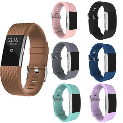 

7 pack Large Replacement Silicone Wristbands For Fitbit Charge 2 Bands Strap