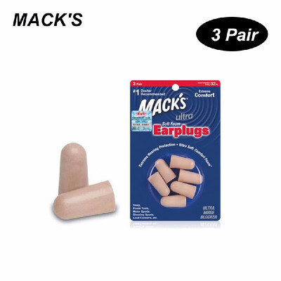 

MACKS 3 Pair Anti-noise Foam Earplugs Washable Professional Soundproof Ear Plugs for Sleeping Working Travelling Hearing Protecti