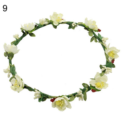 

Girls Faux Flower Hair Headband Garland Wreath Wedding Party Bride Headpiece