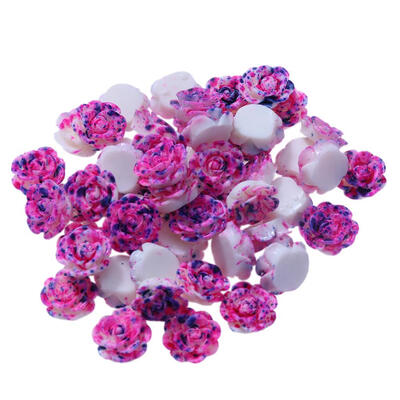 

50pcsLot 13mm Resin Rose Flower Charms Flat Bottom for DIY Handmade Decor