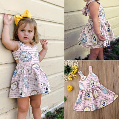 

Newborn Infant Girl Princess Party Snow White printed Casual Dresses Costume