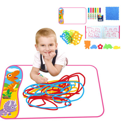 

Doodle Mat For Kids Magic Resuable Drawing Mat&Washable Ink With 6 Coloful Pen 9 Molds Educational Toys Gifts 346"×238