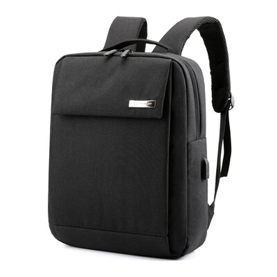 

Tailored Women Men Ladies Girl Solid Business Shoulder Backpack With USB Interface Bag