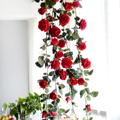 

180cm Artificial Rose Flower Ivy Vine Wedding Real Silk Flowers Home Decor