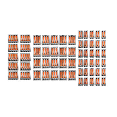 

60 PCS 2Pin3Pin5Pin Wiring Connector Terminal Reusable Quick Concatenate PCT Wire Connectors Universal Compact Electric Conducto