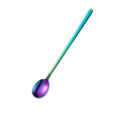 

Toponeto Colorful Spoon Long Handle Spoons Flatware Coffee Drinking Tools Kitchen Gadget
