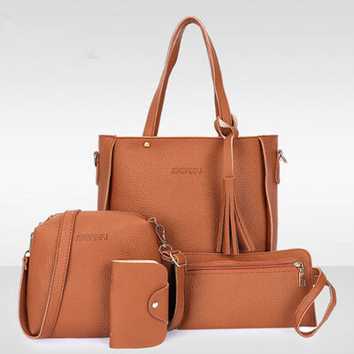 

4PCSSet Women Lady Leather Handbag Shoulder Bags Tote Purse Messenger Satchel