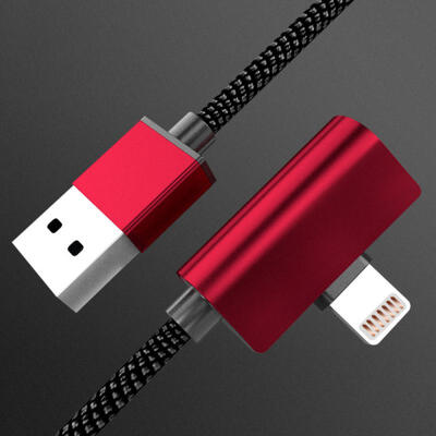 

USB To Dual Side Plug Lightning Angled Male Female 3A Fast Charging Data Audio Cable For IPHONE 7 8 X-18m