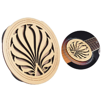 

Guitar Wooden Soundhole Sound Hole Cover Block Feedback Buffer Spruce Wood for EQ Acoustic Folk Guitars