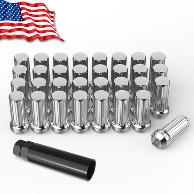 

32 Lug Nuts 916-18 Chrome Spline 2" Tall for Dodge Ram 1500 2500 3500 Trucks