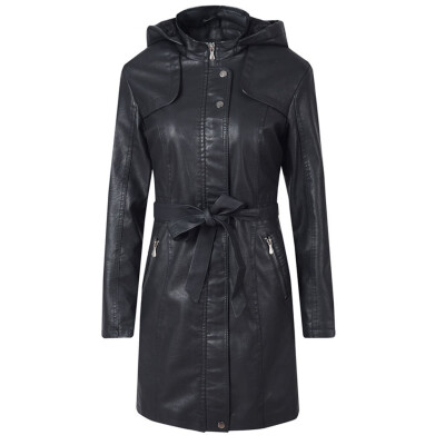 

Toponeto Women Casual Winter Slim Zipper Long Sleeve Long Bandage Jacket Warm Coat