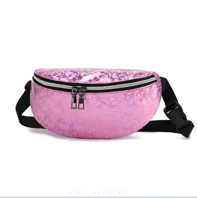 

2019 New Style Solid Zipper Unisex Waterproof Laser Waist Belt Bag Women Pouch Hip Pack Shoulder Beach Waist Packs