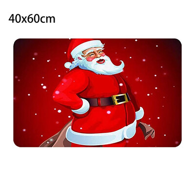 

JPGIF Christmas Print Doormat Xmas Kitchen Bathroom Anti-Slip Floor Mat Carpet Foot Pad Rug