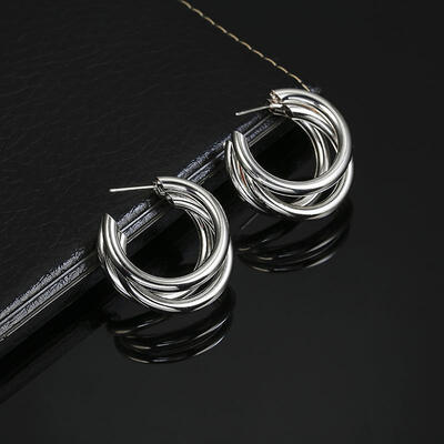 

Korean Popular Simple Metal Silver Gold Color Multilayer Cc Stud Earrings For Women Earings Fashion Jewelry Oorbellen Brincos