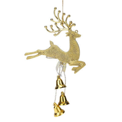 

Home Christmas Tree Ornaments Deer with Bells Hanging Pendant Decoration