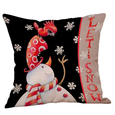 

〖Follure〗Christmas Christmas Snowman Cushion Cover Throw Pillow Case Sofa Bed Home Decor