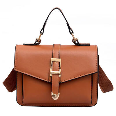 

Elegant Solid Color Handbag Women Shoulder Messenger Flap Leather Bags