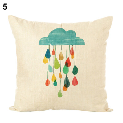 

45x45cm Colored Drawing Pillow Case Cushion Cover Home Cafe Sofa Car Decoration