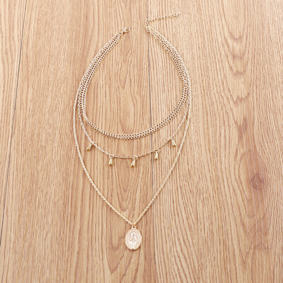 

layers Carved Coin queen Choker Necklace Vintage Beads Pendant Chain Necklace gift party Jewelry 2019