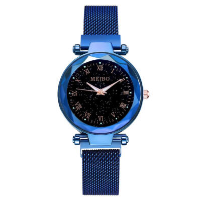 

Women Rose Gold Mesh Magnet Buckle Starry Watch Casual Luxury Women Geometric Surface Quartz Watches Relogio Feminino50