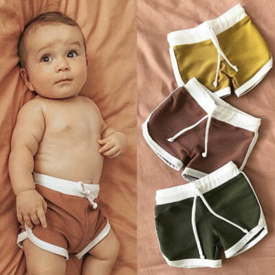 

AU Infants Baby Boys Knitted Pits Casual Pure Pants Outfits Summer Beach Clothes