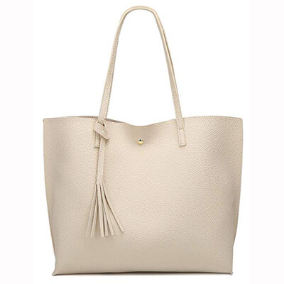 

Tailored Women Fashion Fringe Solid Large Capacity Shopping Shoulder Tote Handbag Bags