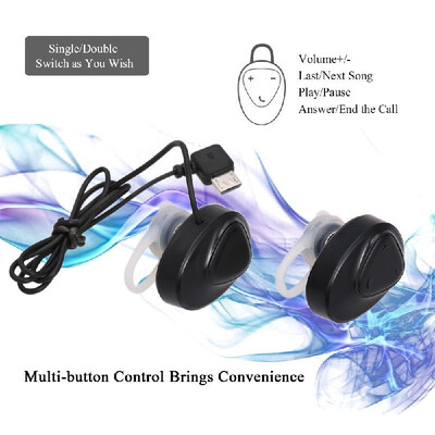 

BL-02 Wireless Bluetooth 42 Stereo Earphones Mini In-ear Sport Headsets Mic Earbuds Long Talk Time