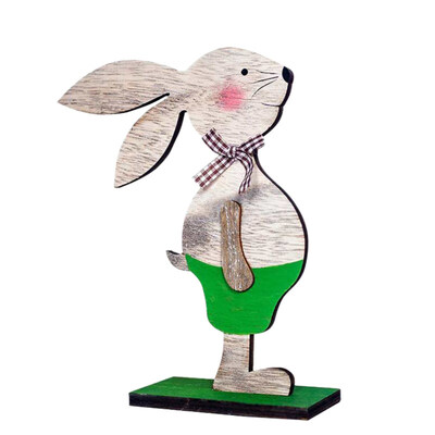 

Easter Rabbit Wooden Stand Cute Cartoon Bunny Desk Decor Home Office Ornament
