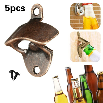 

5pcs Bronze Wall Mounted Open Wine Beer Soda Glass Cap Bottle Opener Kitchen Bar Gift