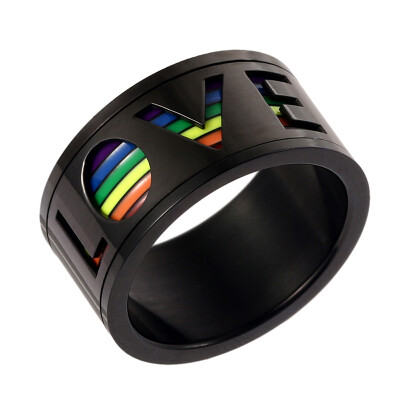 

1PC Colorful Lesbian Bisexual Lgbt Gay Pride Homosexual Rings Rainbow Ring Hollow Love