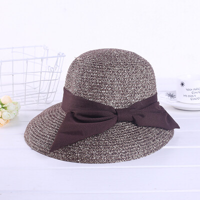 

Summer new ladies sun shade big bow bow hat big along the hat beach sun hat wholesale
