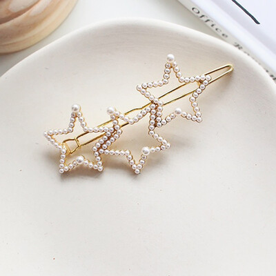 

Korea Chic Love Triangle Round Hairpins WomenMetal Gold Color Hair Clips Hair Accessories