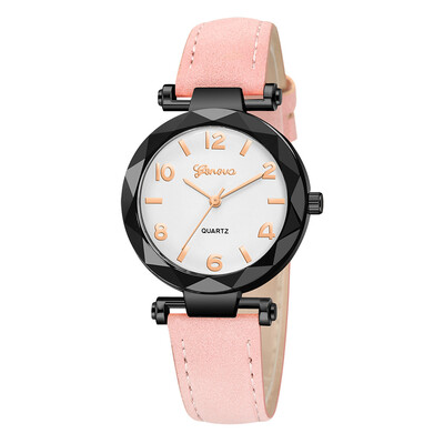 

RM Fashion Women s Leather Band Geneva Analog Quartz Diamond Wrist Watch Watches