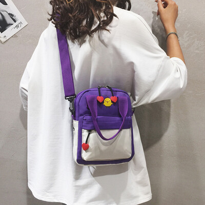 

Womens bag 2019 new fashion canvas bag wild ocean shoulder bag summer small fresh ins shoulder Messenger bag