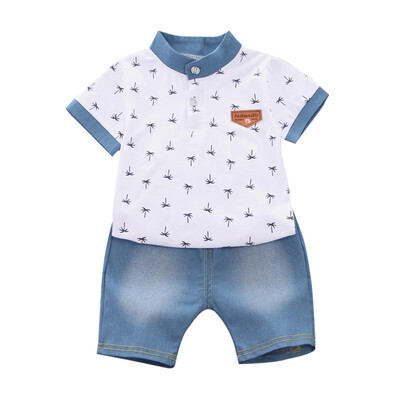 

Boy Casual Coconut Tree Print Short Sleeve Shirt Set Two-piece